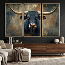 Texas Western Wall Art Canvas Print - Abstract Cow Longhorn by MyGreatCanvas | Canvas Wall Art Prints | Photo Prints & Wall Decor