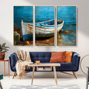 Vintage Boat on Tranquil Waters | Coastal Wall Art for