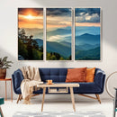 Sunrise Over Mountain Range Wall Art Canvas Print, Farmhouse