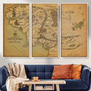 Middle Earth Map Canvas Wall Art – Vintage Fantasy Map
