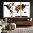 World Map Canvas Print – Detailed Map of the World Wall Art