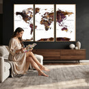 World Map Canvas Print – Detailed Map of the World Wall Art