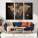 World Map Canvas Print – Framed Travel Map Wall Art for