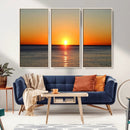 Golden Horizon Sunset Over Ocean Wall Art Canvas Print – by MyGreatCanvas | Canvas Wall Art Prints | Photo Prints & Wall Decor