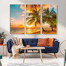 Tropical Sunset Beach Canvas Wall Art Print – Vibrant Palm by MyGreatCanvas | Canvas Wall Art Prints | Photo Prints & Wall Decor