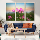 Pink Flower on the Mountain Canvas Print, Framed Pink Flower