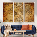 Vintage World Map Canvas Print – Antique Push Pin Travel by MyGreatCanvas | Canvas Wall Art Prints | Photo Prints & Wall Decor