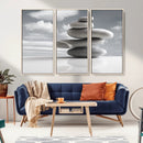 Still Life Black and White Zen Stones Wall Art Canvas,