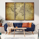 Push Pin World Map Canvas Print – Travel Tracker Wall Art