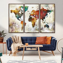 Watercolor World Map Canvas Print – Framed Wall Art for by MyGreatCanvas | Canvas Wall Art Prints | Photo Prints & Wall Decor