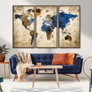 World Map Canvas Print – Detailed Map of the World Wall Art by MyGreatCanvas | Canvas Wall Art Prints | Photo Prints & Wall Decor