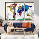 World Map Canvas Print – Detailed Map of the World Wall Art