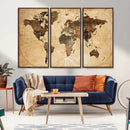 Push Pin World Map Canvas Print – Framed Travel Tracker Wall by MyGreatCanvas | Canvas Wall Art Prints | Photo Prints & Wall Decor