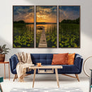 Lake and Flower Wall Art Canvas Print