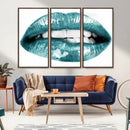 Blue Lips Wall Art Canvas Print
