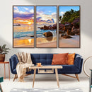 Tropical Island Beach Sunset Canvas Print