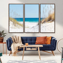 Serene Coastal Dune Path with Ocean View, 3-Panel Beach