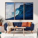 Ocean Wave at Sunset Canvas Art, Large Wall Print of Vibrant