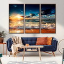 Golden Hour Sunset Over Ocean Waves Wall Art Canvas Print | by MyGreatCanvas | Canvas Wall Art Prints | Photo Prints & Wall Decor