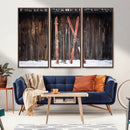 Vintage Ski Gear Canvas Print, Vintage Ski Gear Against