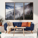 Beautiful Rising Fog in Winter Mountain Landscape- Framed