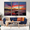 Glorious Sunset on The Beach Wall Art Canvas Print