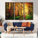 Sunlight Through Trees Wall Art Canvas Print - Autumn Forest