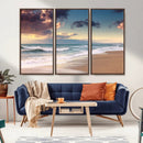 Cloudy Weather Beach Sunset Canvas Print | Sunrise Wall Art