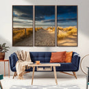 Ocean Beach Dark Clouds Wall Art Canvas Print