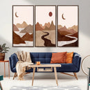 Boho Wall Art Canvas Print Set Mid-Century Prints Bohemian