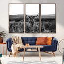 Black and White Highland Cow Canvas Wall Art, Longhorn by MyGreatCanvas | Canvas Wall Art Prints | Photo Prints & Wall Decor