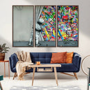 Banksy Colorful Street Graffiti Canvas Wall Art Print, by MyGreatCanvas | Canvas Wall Art Prints | Photo Prints & Wall Decor