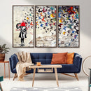 Banksy Art Butterfly Girl Explosion Canvas Art – Vibrant