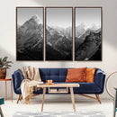 Everest Himalaya Mountain Peaks Black & White Triptych