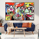 Picasso Style Art Abstract Canvas Wall Art Print , Colorful