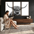 Scottish Highland Cow Cattle Art Print Wall Art Canvas Print