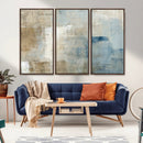 Abstract Blue and Beige Wall Art, Modern Minimalist Canvas