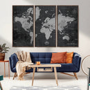 World Map Canvas Print – Detailed Map of the World Wall Art