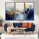 Navy Blue Abstract Wall Art Canvas Print