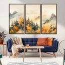 Abstract Watercolor Mountains and Trees Autumn Art, by MyGreatCanvas | Canvas Wall Art Prints | Photo Prints & Wall Decor