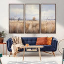 Golden Fields Wall Art Print Canvas – Serene Landscape of