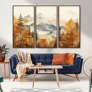 Golden Autumn Forest Wall Art Canvas | Mountain Landscape