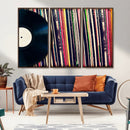 Vinyl Record and Album Collection Canvas Wall Art - Retro