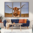 Texas Longhorn Wall Art Print, Framed Longhorn Cow Wall Art