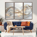 Abstract art Grey and Gold Lines Wall Art