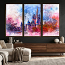 Disney Wall Art: Dreamy Watercolor Cinderella Castle Canvas by MyGreatCanvas | Canvas Wall Art Prints | Photo Prints & Wall Decor