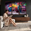 Abstract Graffiti Barbell Canvas Wall Art – Urban Fitness