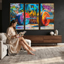 Fitness Gym Barbell Graffiti Wall Art Canvas Print