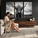 Scottish Cow Wall Art Canvas Print | Longhorn Wall Art |
