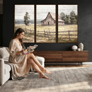 Rustic Farmhouse Barn Wall Art | 3-Panel Framed Gallery Wrap